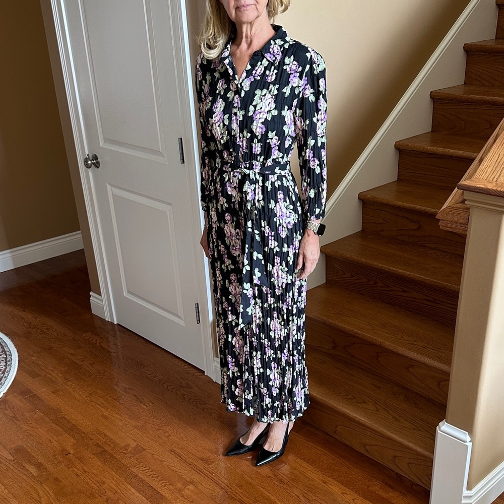 Floral Black Maxi Dress Zara